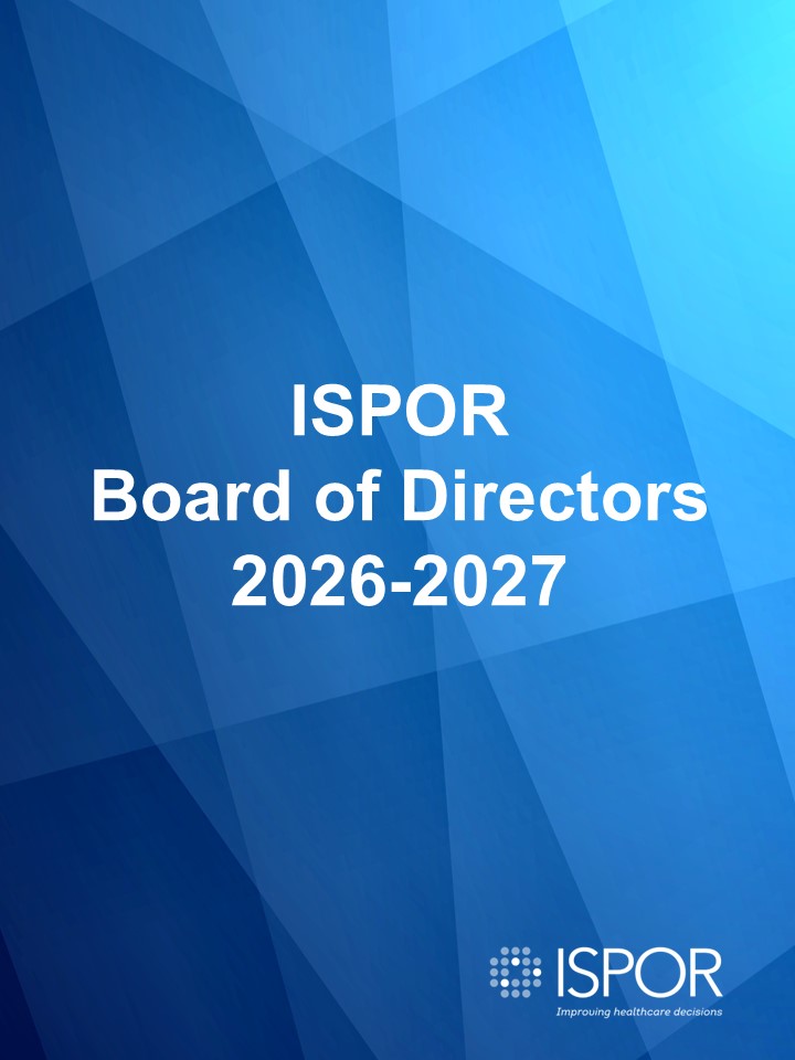 Abstract image with text "ISPOR 2026-2027 Board of Directors"