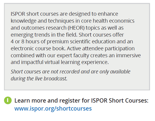 ISPOR_Short Course_Table ISPOR_Short Course_Table